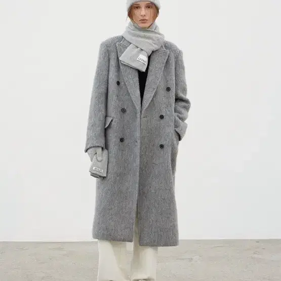 르바 hairy alpaca blended classic coat