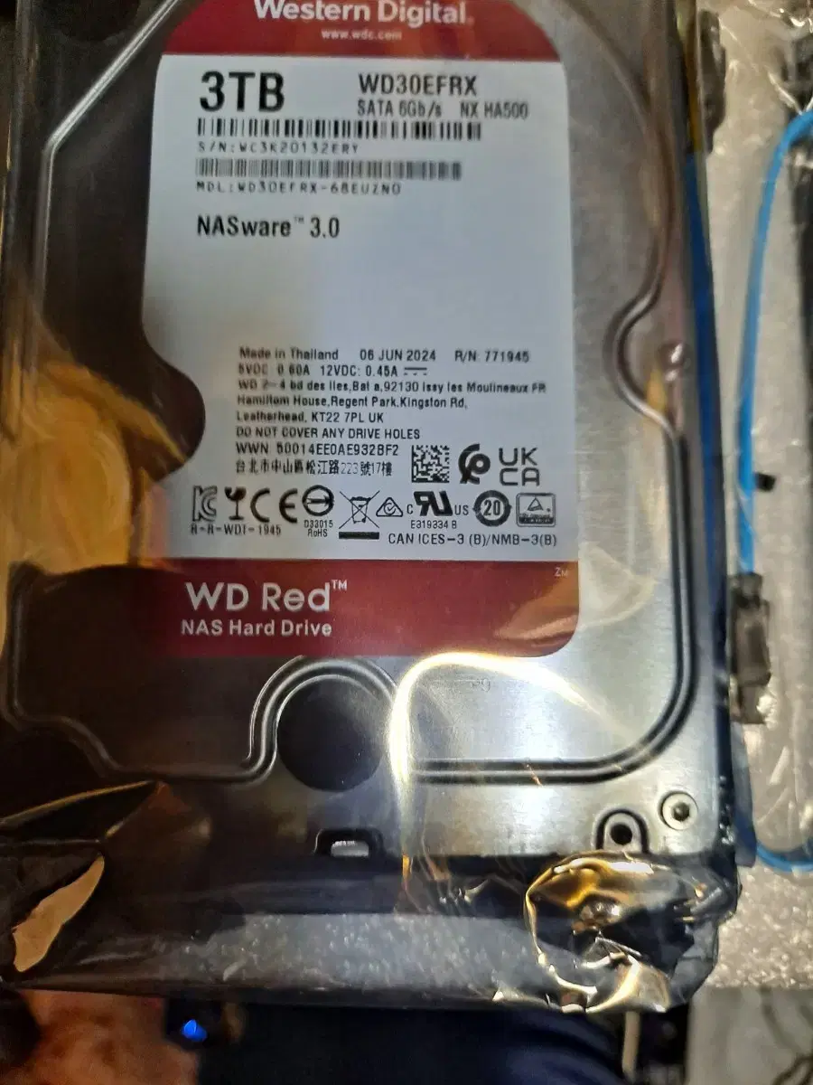 미개봉 wd red 3tb hdd