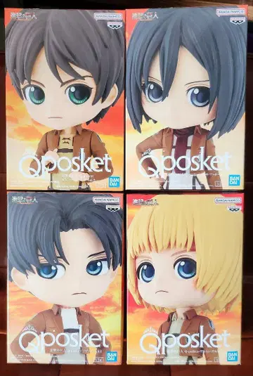 Qposket 피규어 4종 세트 엘렌 미카사 알민 리바이