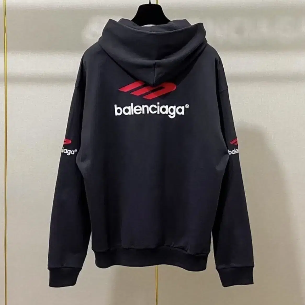 Balenciaga로고 프린트 후드 스웨트셔츠 사이즈 s