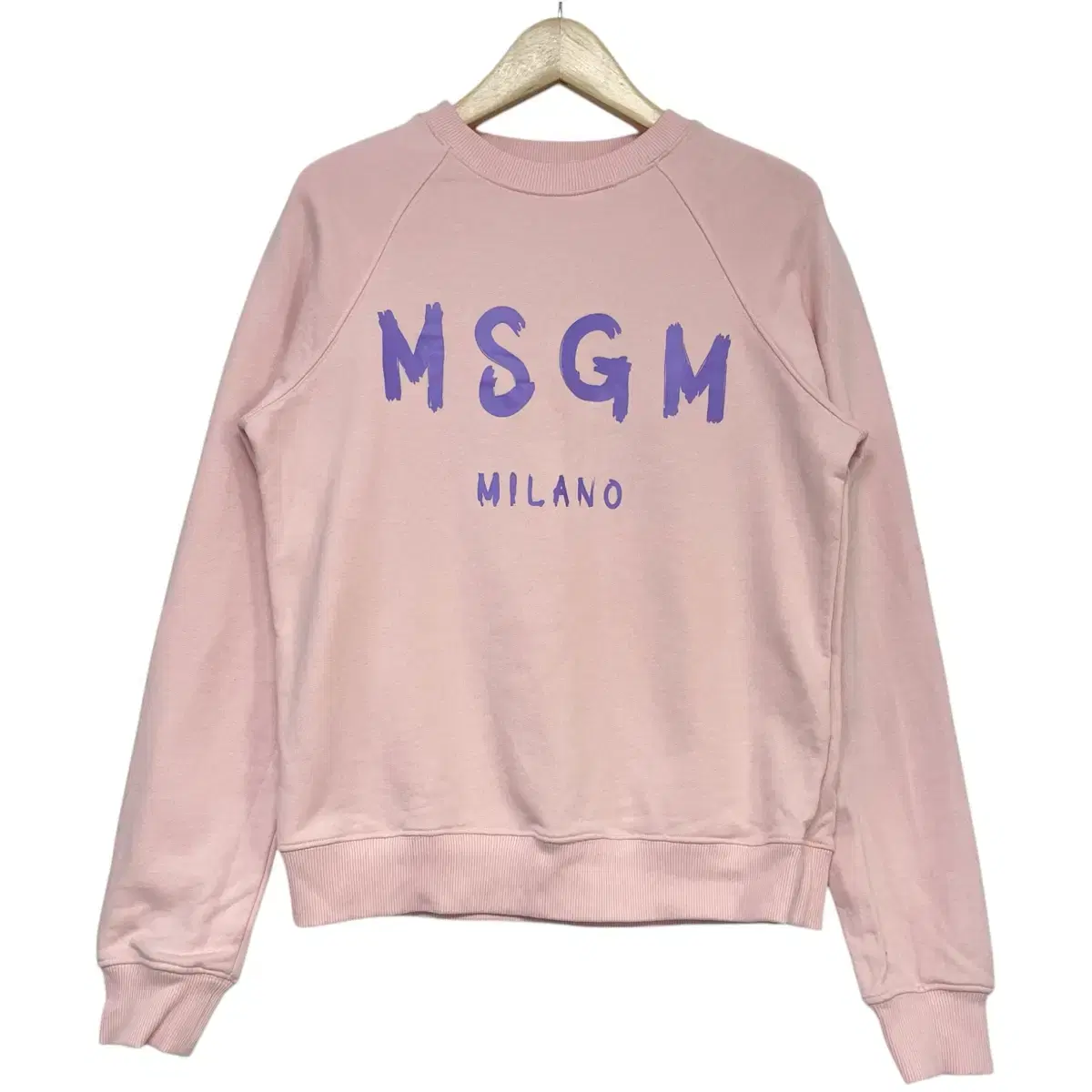 MSGM 밀라노 스펠 로고 크루넥 맨투맨 핑크