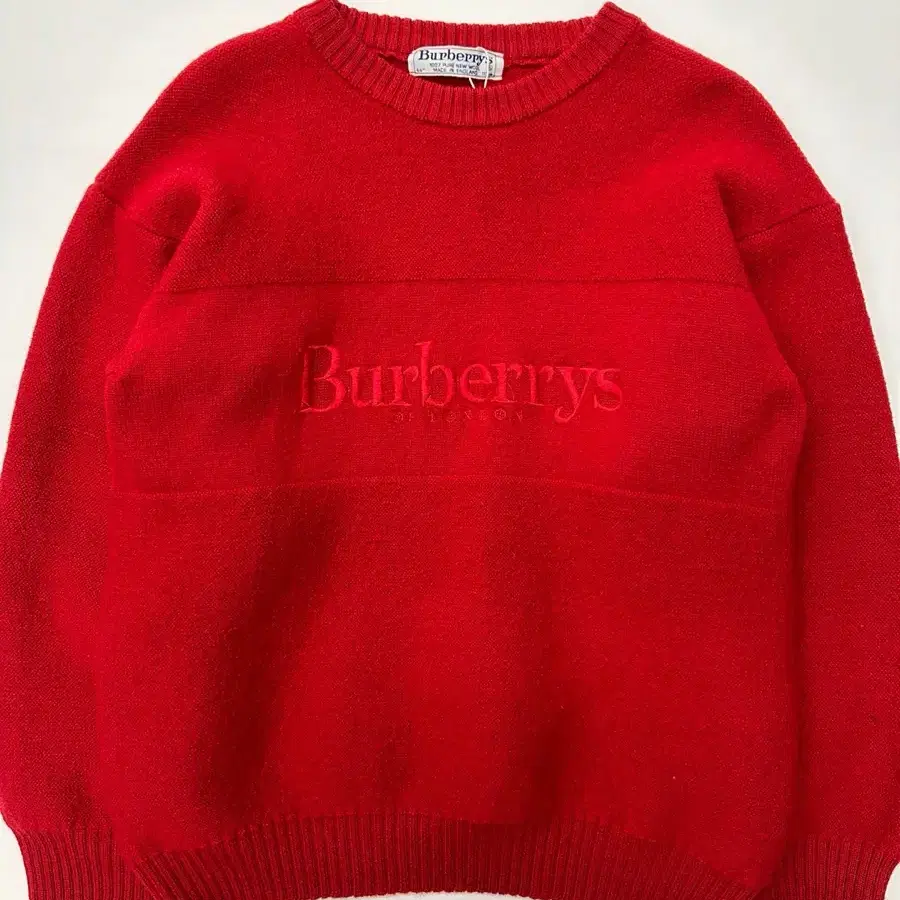 Burberry 버버리 90s 레드 스펠로고 울 니트