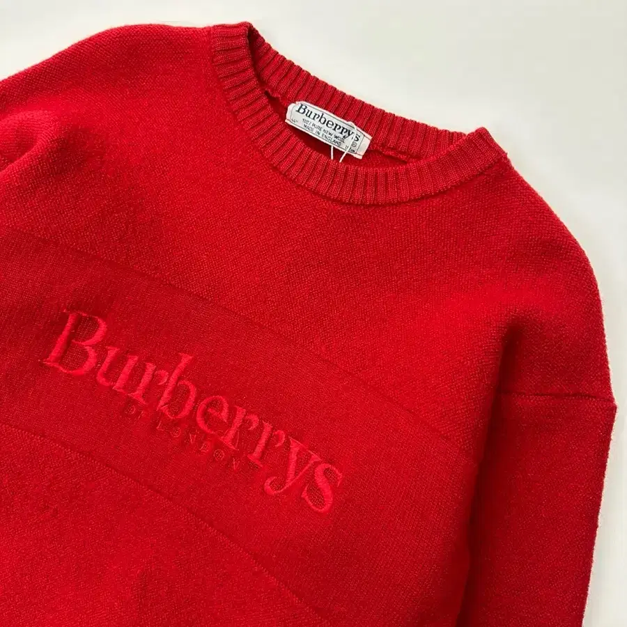 Burberry 버버리 90s 레드 스펠로고 울 니트