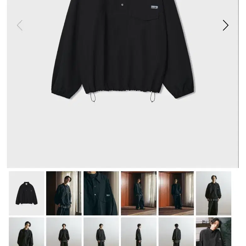 앵글런 Perky Button Collar Pullover - Black