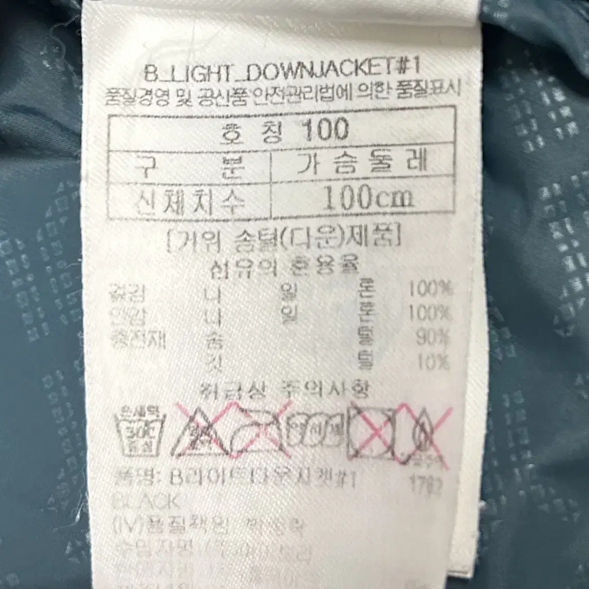 블랙야크 경량 구스 패딩 점퍼 100