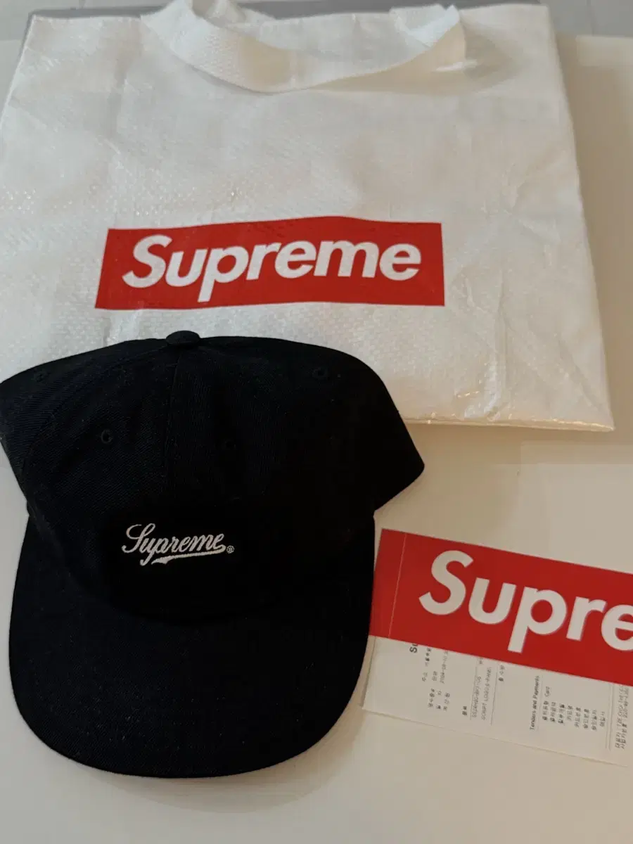 Supreme Script Logo 6-Panel Black - 24SS