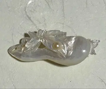 조롱박 오비 고정 띠 앤티크 조개 세공 진주 진주  레트로