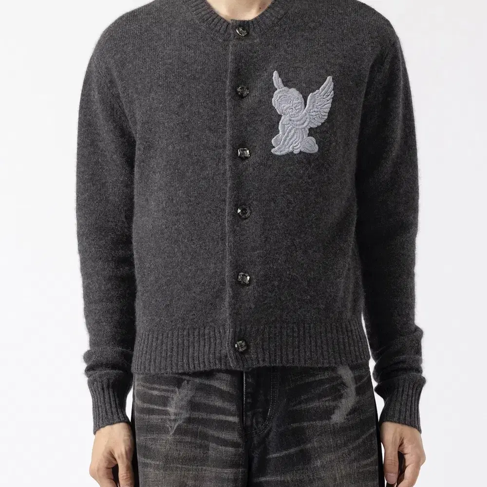 Masu 24aw 가디건 44 Angel Embroidered