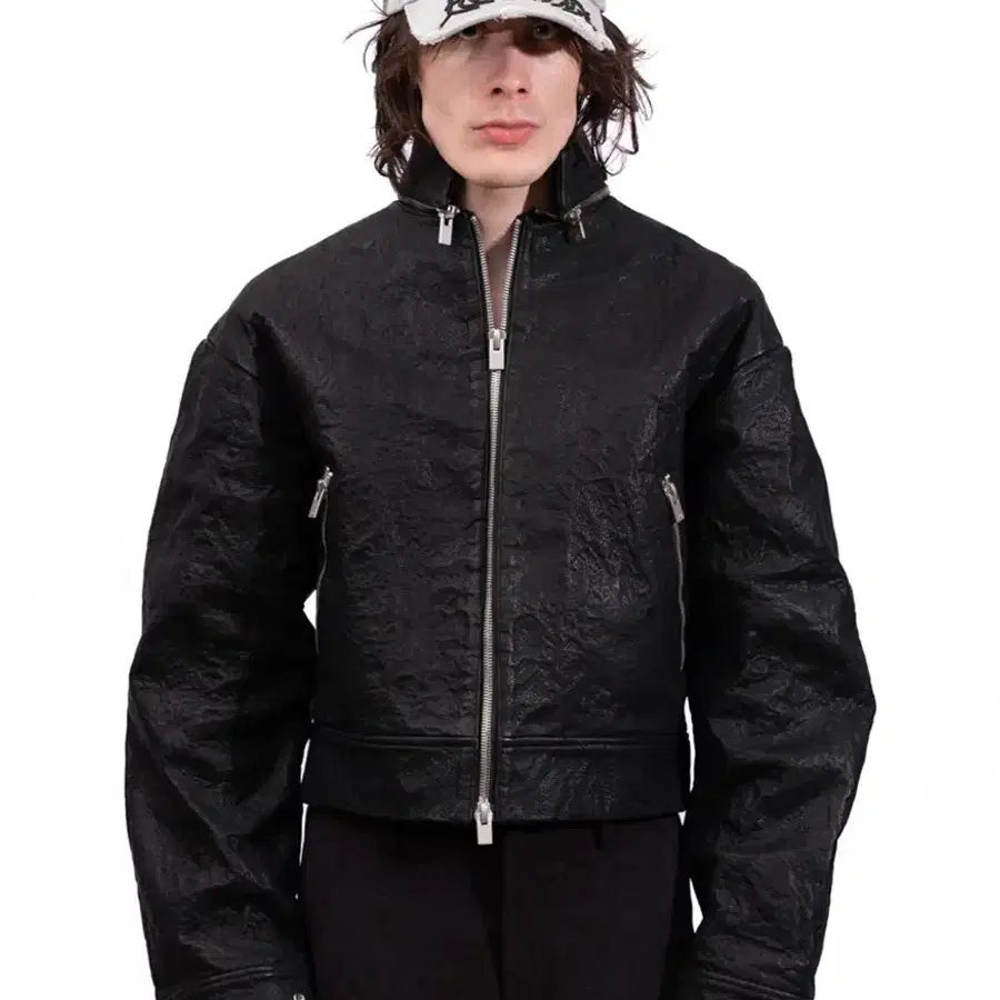 [38]Heliot emil stiff leather jacket