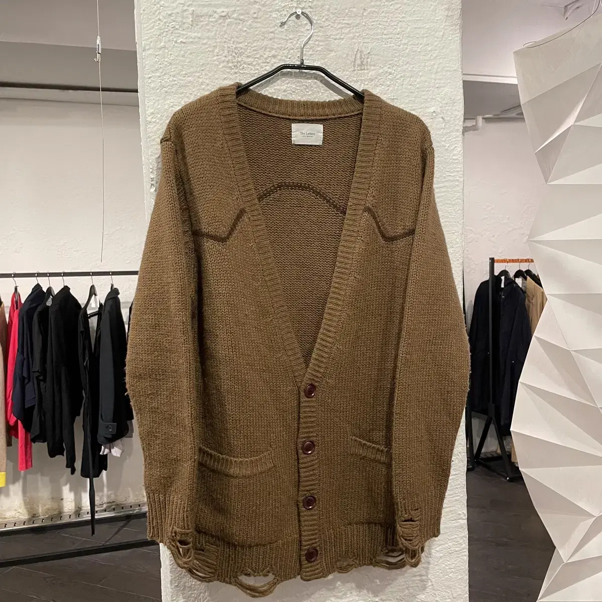 더 레터스 18aw 웨스턴 디스트레스드 가디건