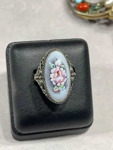 ANTIQUE 앤티크 핸드페인팅 칠보 필리그리 반지