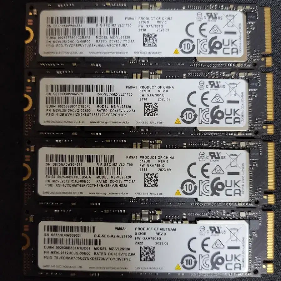 컴퓨터 저장장치 삼성 NVME SSD PM9A1 512GB