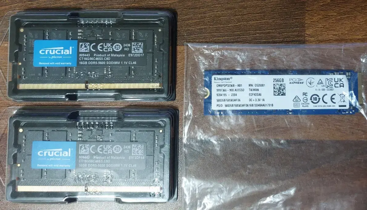 micron DDR5 5600 SODIMM 32g ,Ssd m.2 256