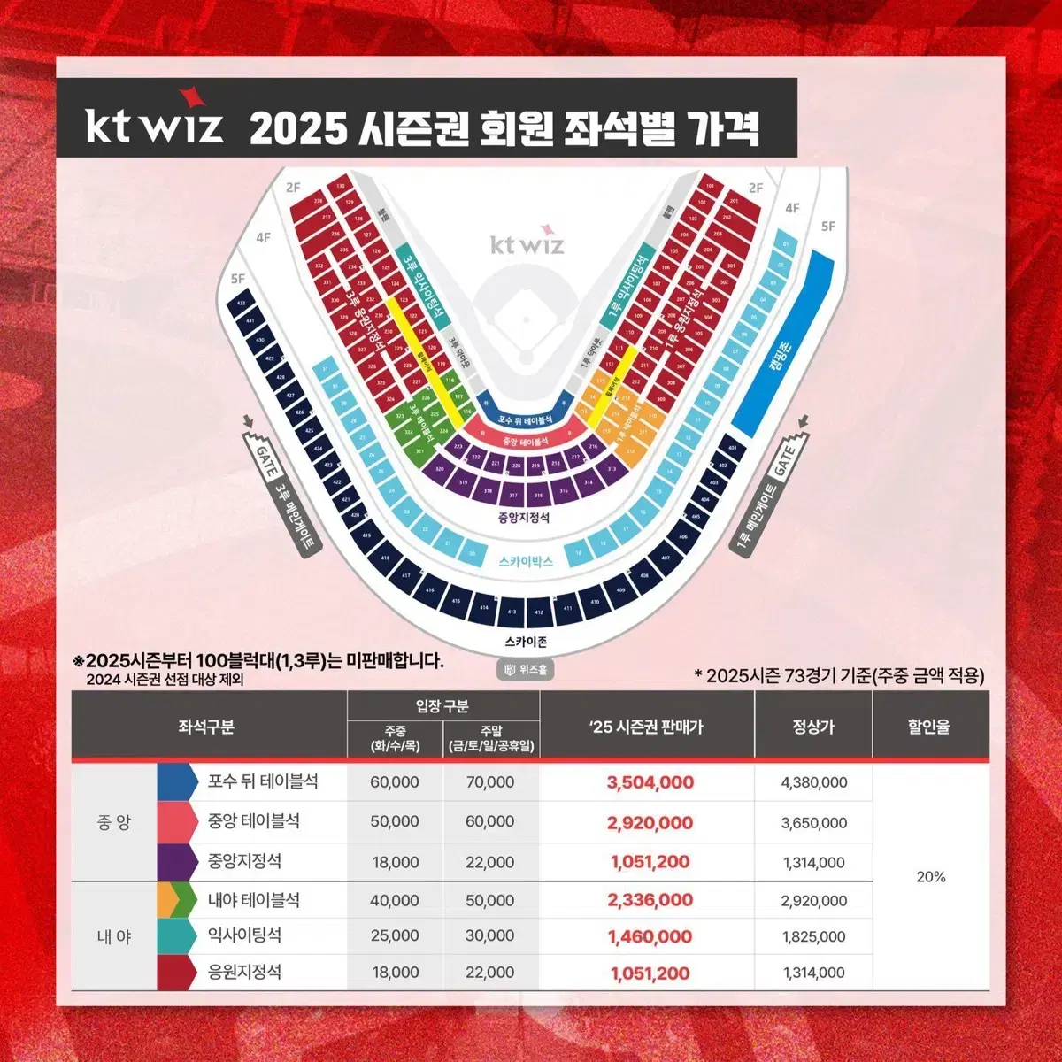 KT Wiz Season Ticket Pre-Order buncheol (Available for Doosan, Kiwoom, LG, NC, and SSG)