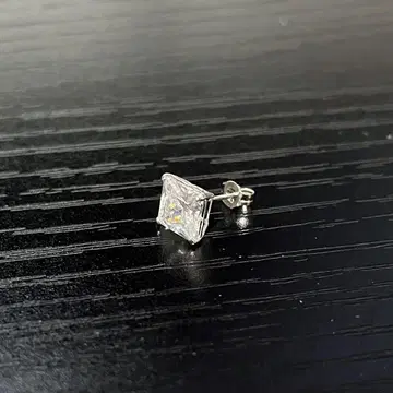 AVALANCHE(아발란치) 14K 화이트 골드 귀걸이 스퀘어 6mm
