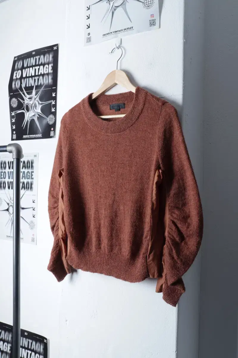 W(S) Jill Stuart Knit Brown Wool Unique-11869