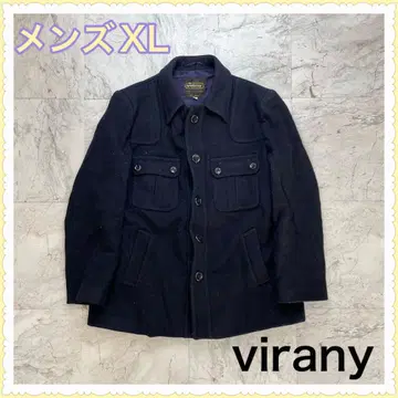 비라니 울 코트 헝가리산 유로 빈티지 네이비 XL