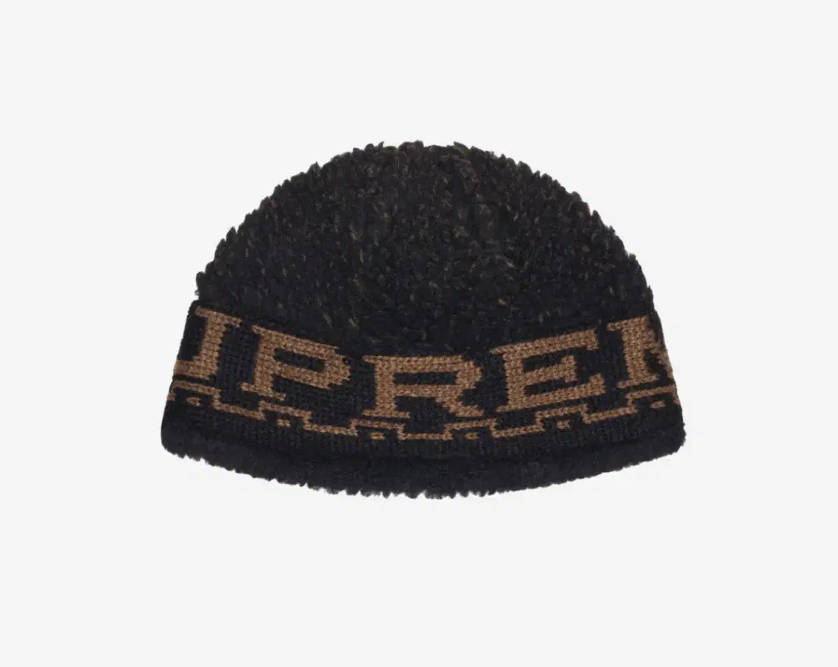 Supreme Sherpa Logo Beanie Black