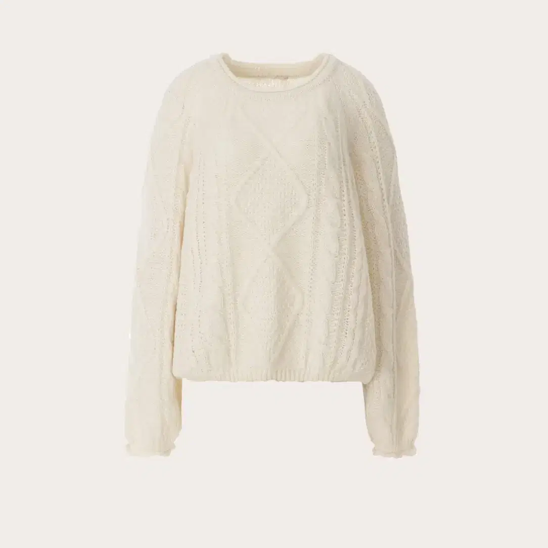 zaenio 제니오 old cable knit cream