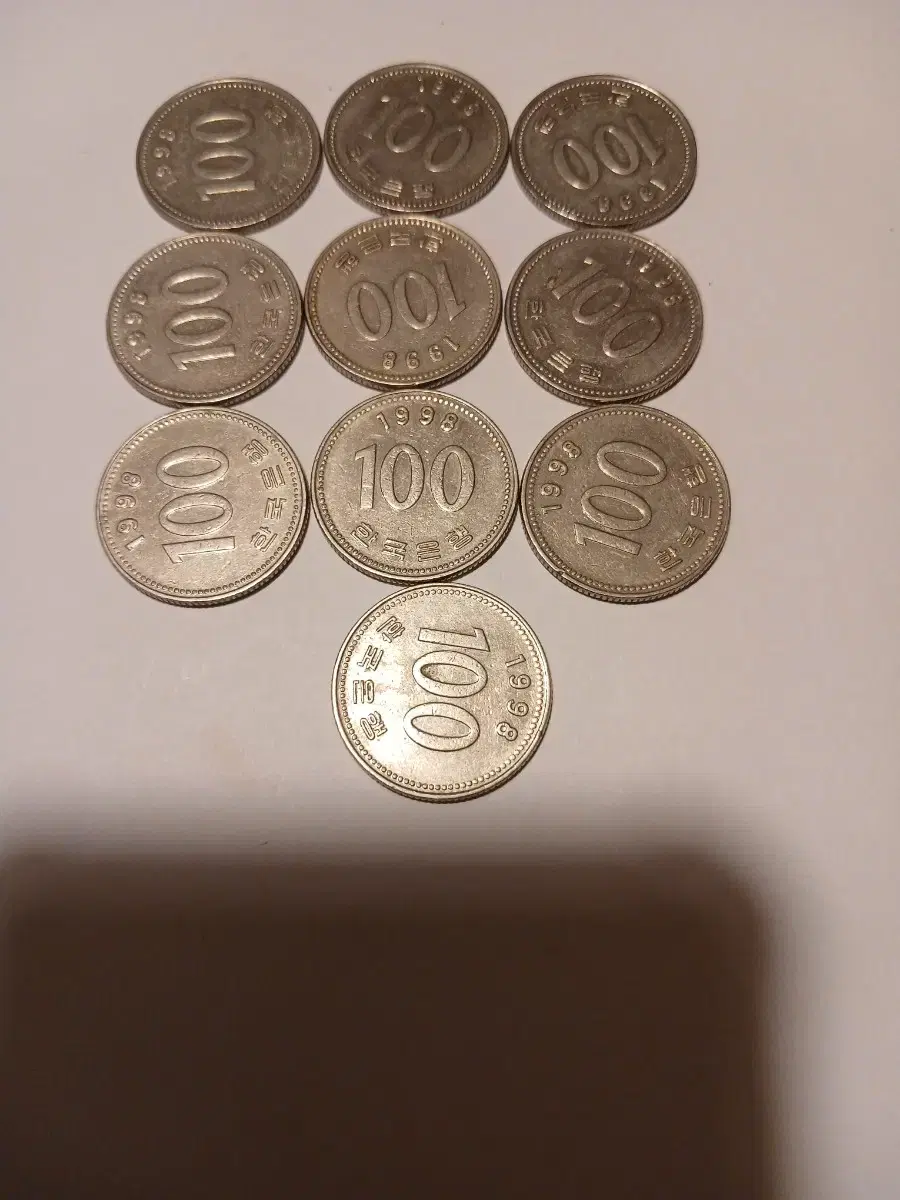 1998년 100원 10개