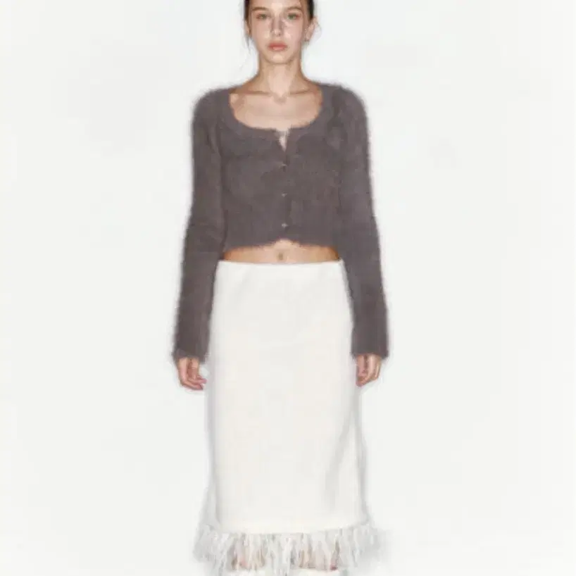 2WAYS FEATHER SKIRT (IVORY) 아수라 asura