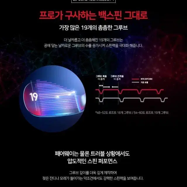 던롭 정품 클리브랜드 RTX ZIPCORE 블랙사틴 52도 웨지 D...