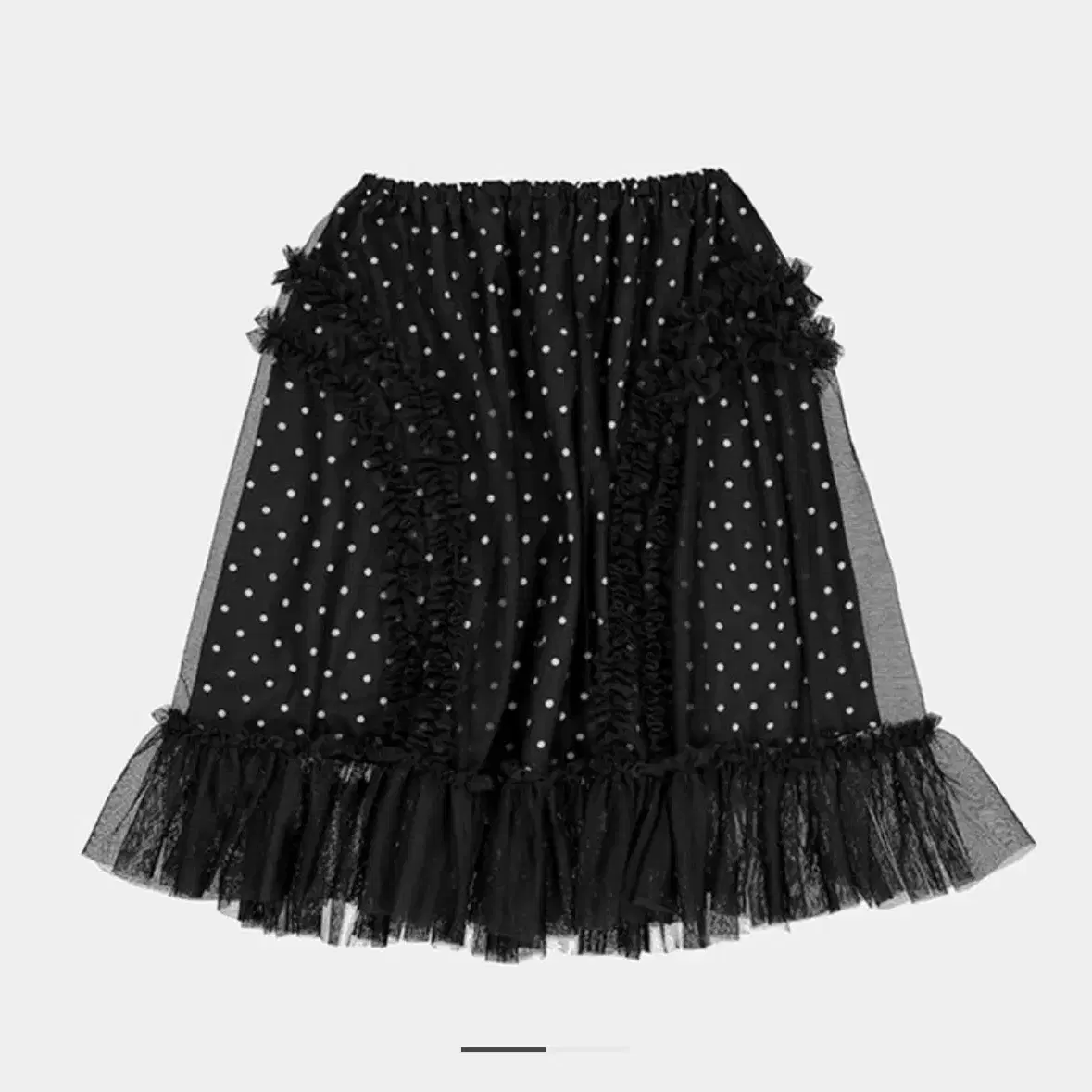 생긴스튜디오 Banding ruffle dot sha skirt 블랙