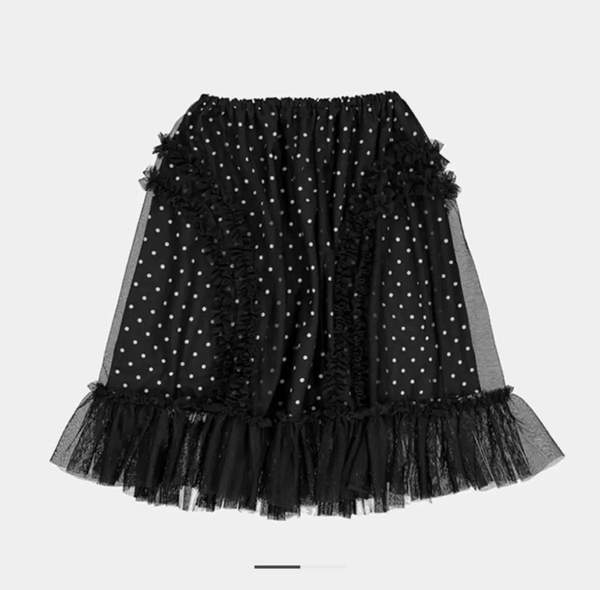 생긴스튜디오 Banding ruffle dot sha skirt 블랙