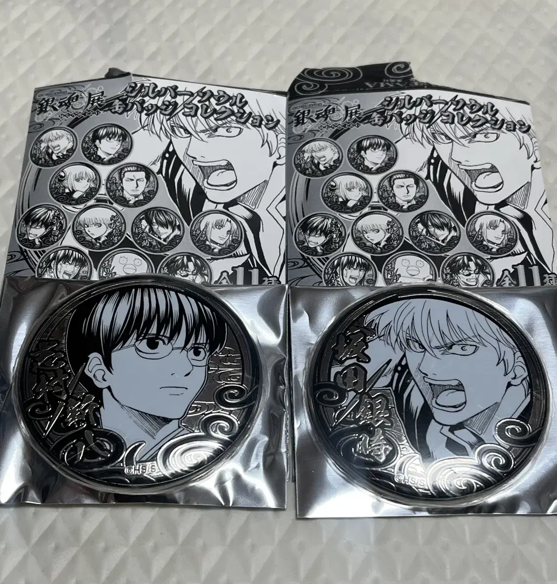 Gintama Original Art Exhibition Silver Soul Can Badge Shinpachi+Gintoki