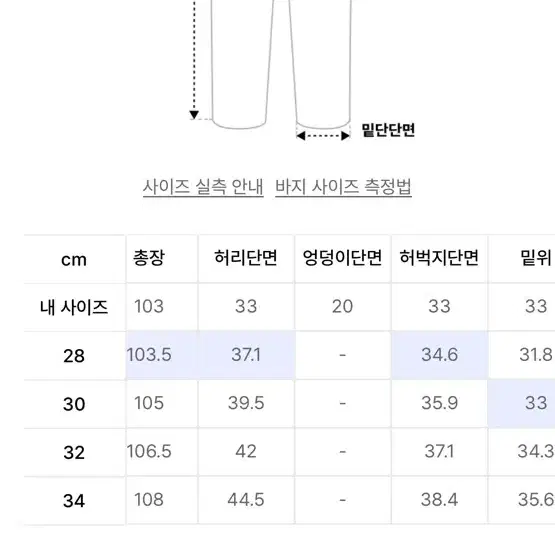 인로우스 투턱 오프화이트 와이드 데님 34