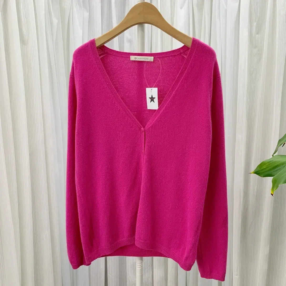 iy Cashmere 100 Pink V-Neck Cardigan