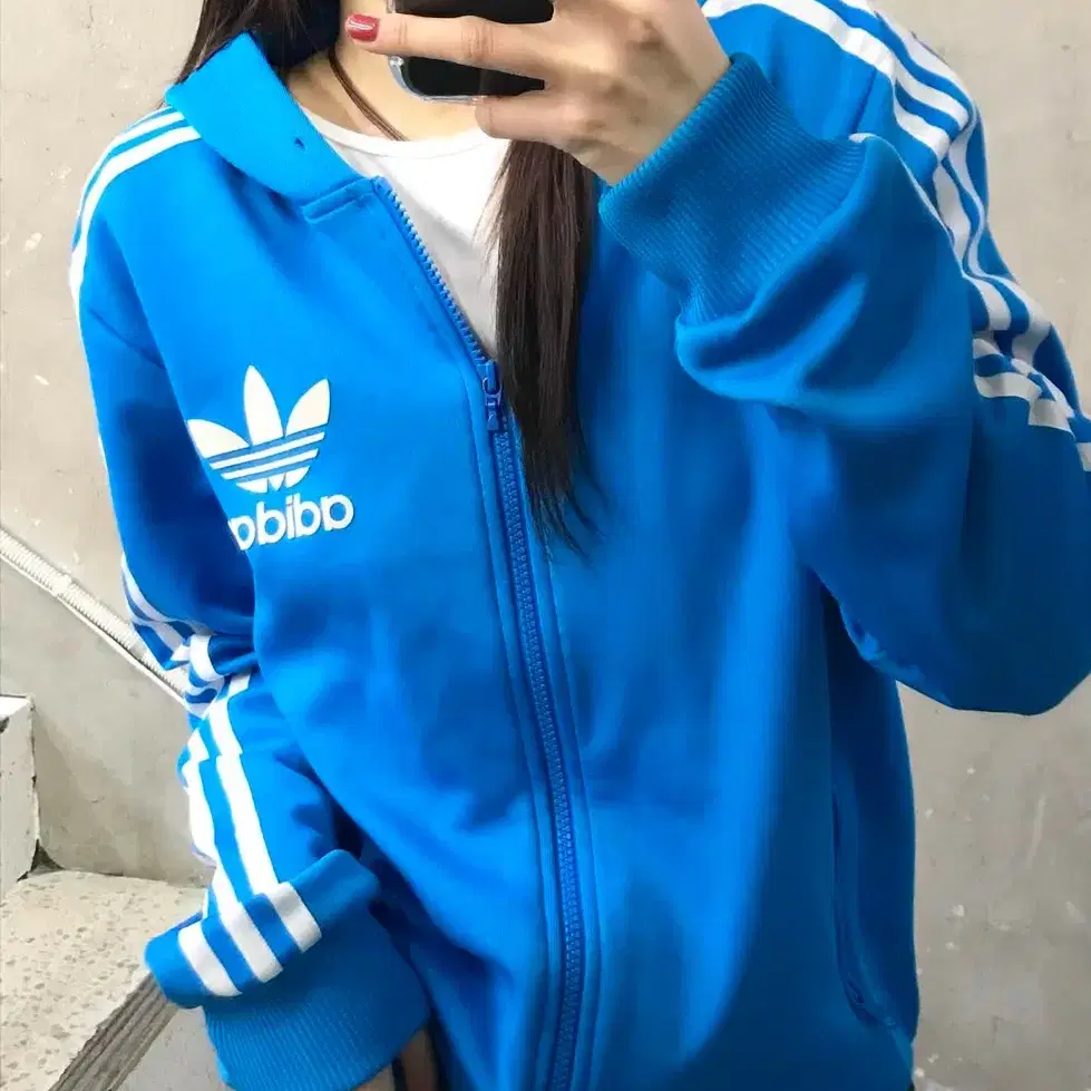 Adidas 아디다스 스카이블루 플락 후드 트랙탑