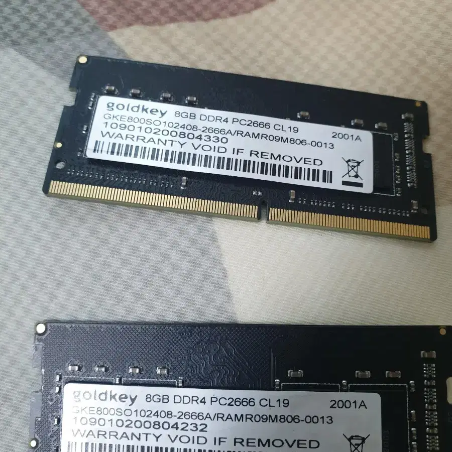 노트북용 램 ddr4 8gb 2개