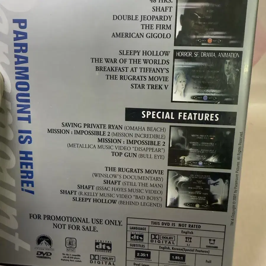 Paramount DVD Collection2001,17편영화예고편