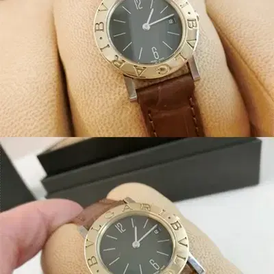 불가리 BB26SGL 여성용 26mm 18K 콤비 쿼츠 가죽 타입