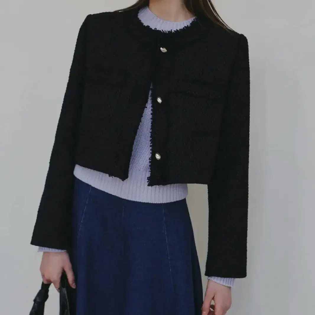 닉앤니콜 트위드 자켓 CHARLOTTE CROP TWEED JACKET_