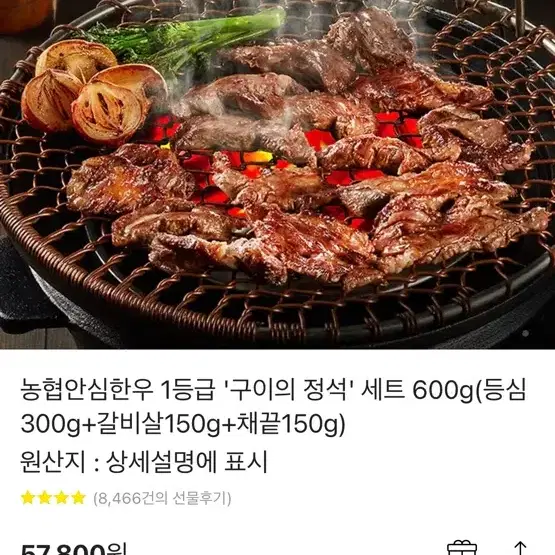 농협안심한우 1등급 구이의 정석 세트 600g(등심300g+갈비살150g