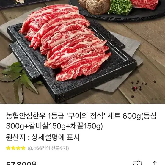 농협안심한우 1등급 구이의 정석 세트 600g(등심300g+갈비살150g