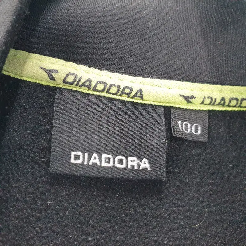 F6142 DIADORA 남100 블랙 기모 집업 자켓/더크