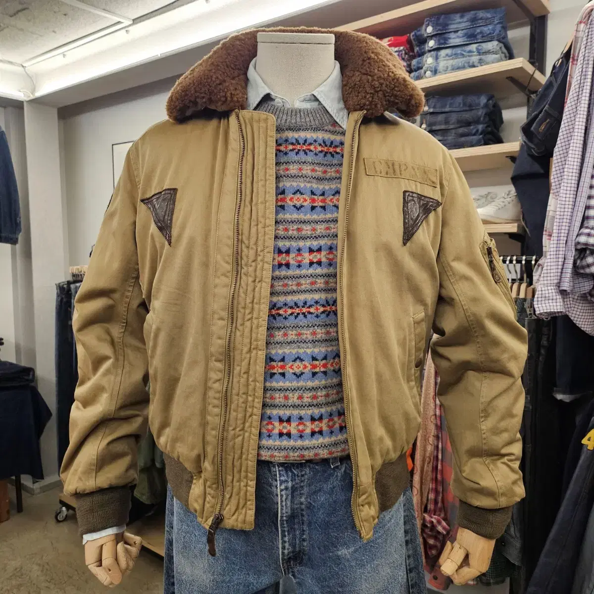 Vtg Double RL Bomber Jacket