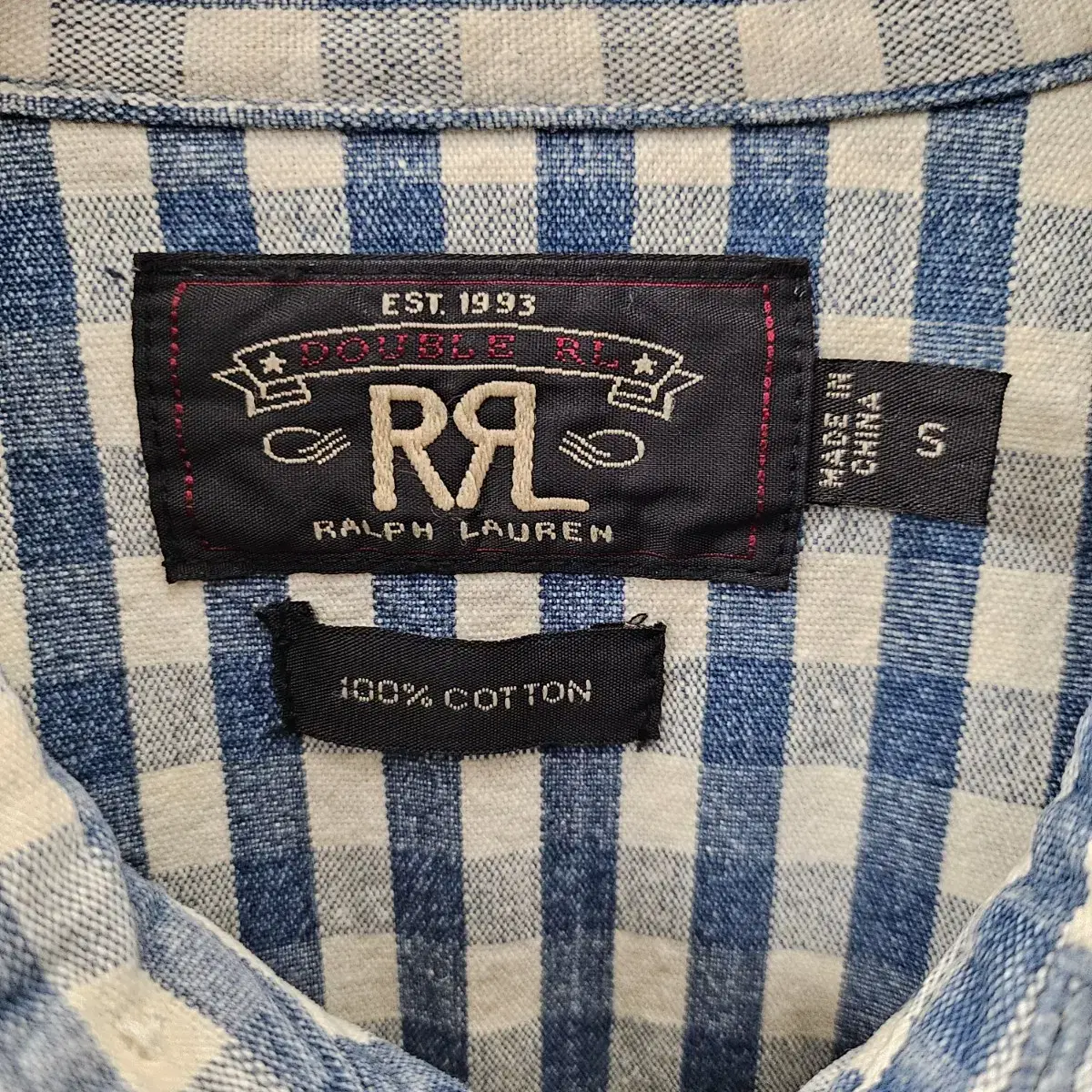 Double RL "Indigo Check Western Shirt"