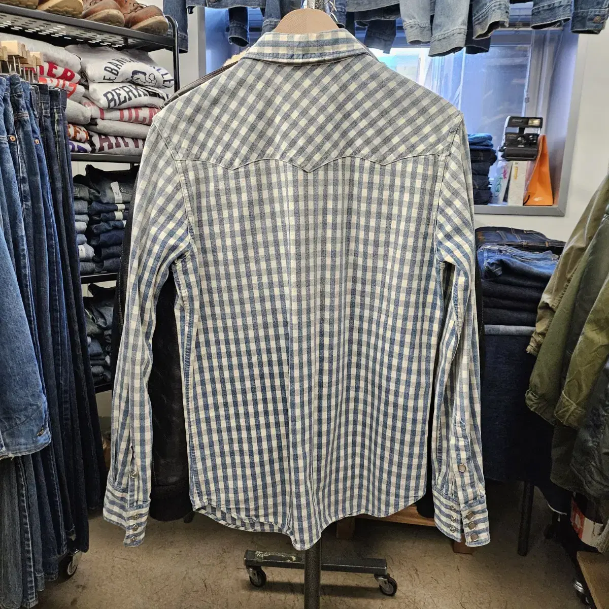 Double RL "Indigo Check Western Shirt"