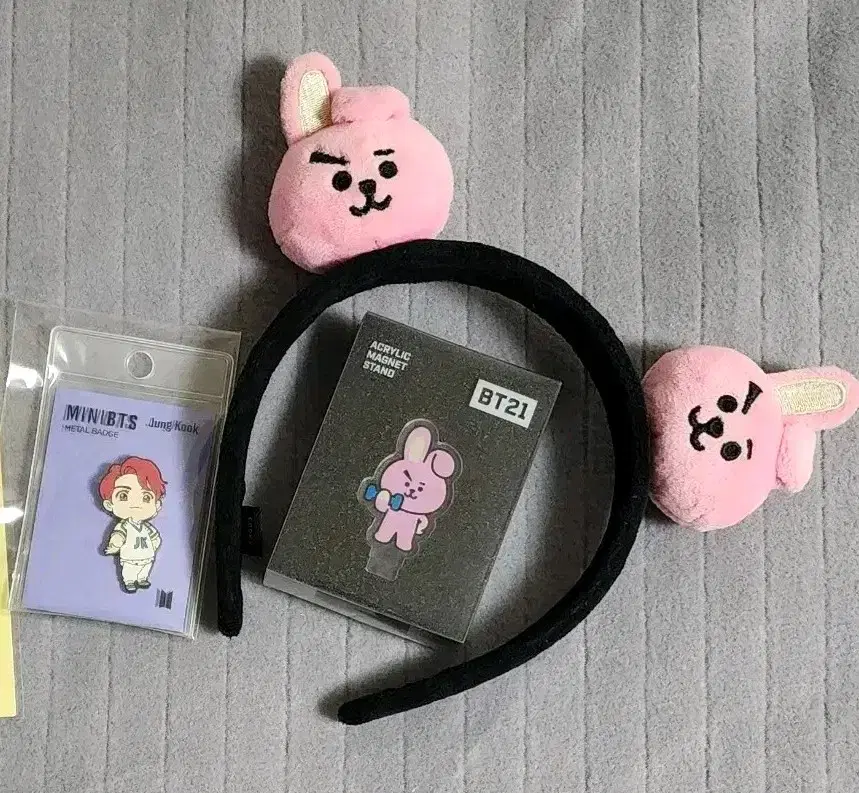 방탄 정국 jk 머스터 키링, BT21 헤어밴드 등 일괄