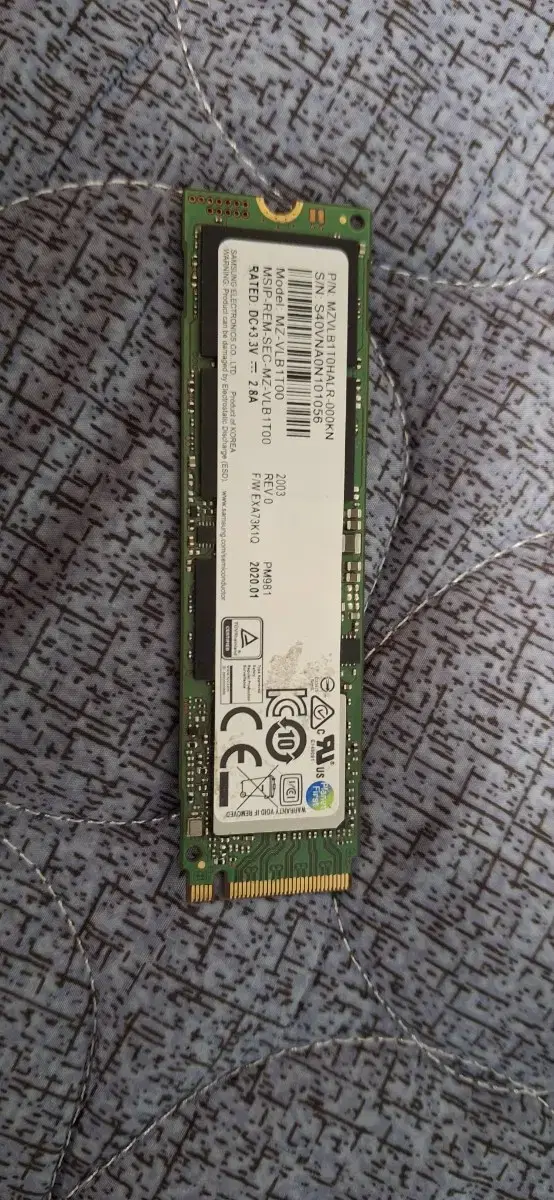 Nvme m.2 ssd pm981 1tb 판매합니다.