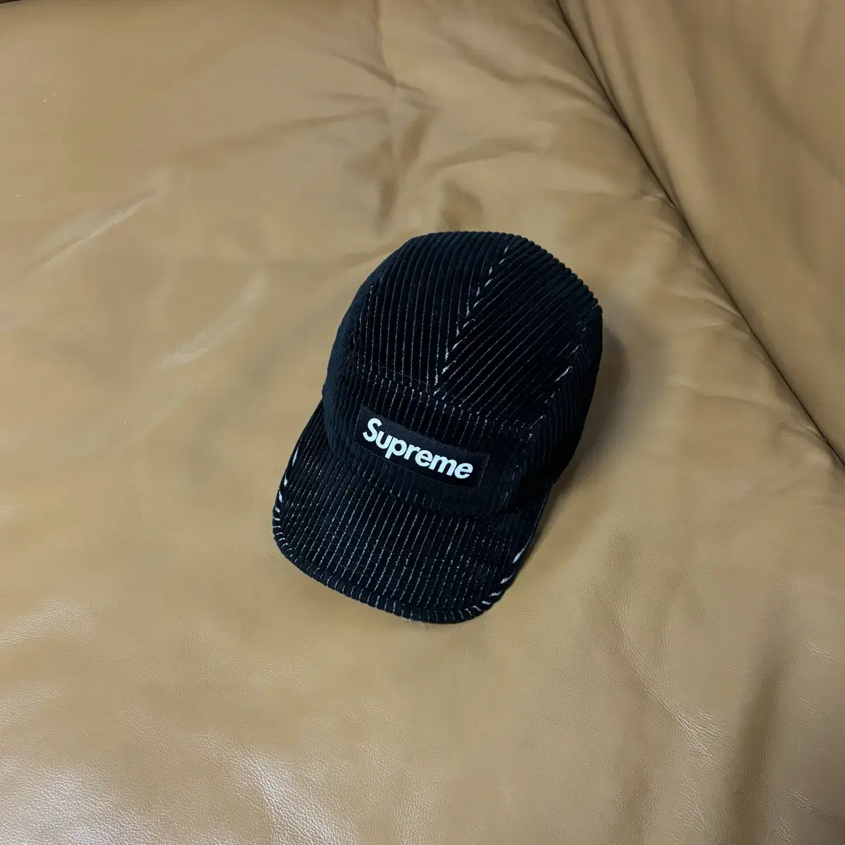 Supreme 슈프림 코듀로이 투톤 블랙 캠프캡 모자 (Black)