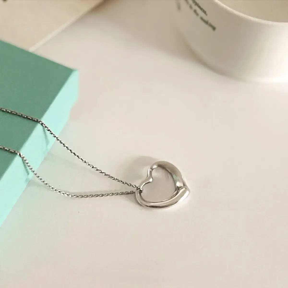 Tiffany&Co  티파니 앤코 엘사 퍼레티 오픈 하트 목걸이 22mm