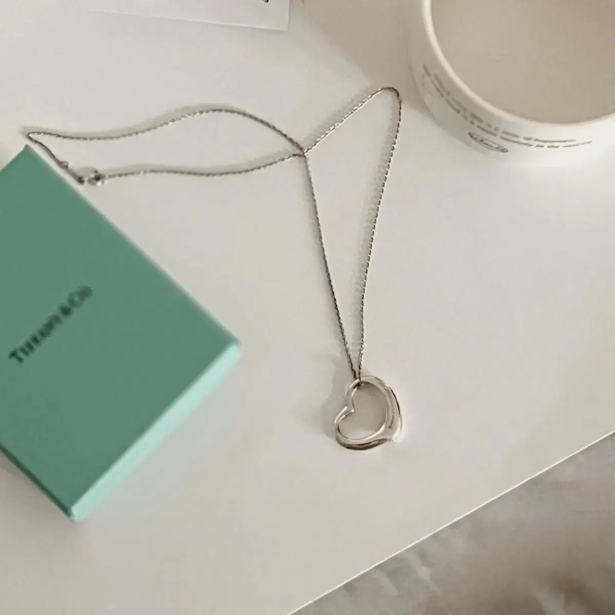 Tiffany&Co  티파니 앤코 엘사 퍼레티 오픈 하트 목걸이 22mm