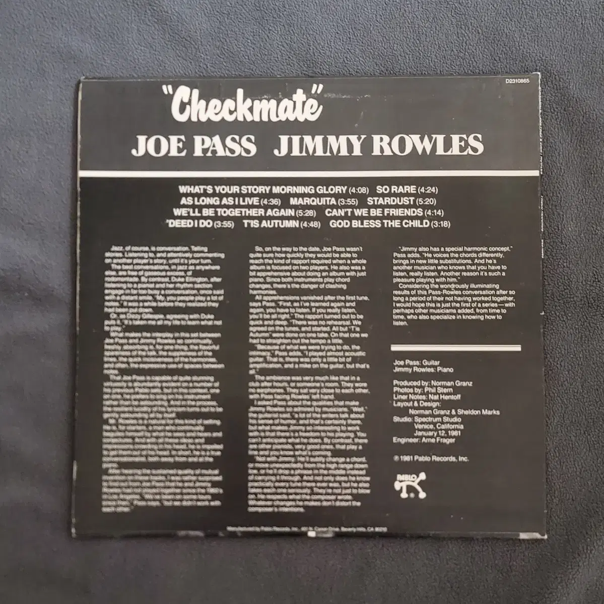 Joe Pass LP Jimmy Rowles Checkmate