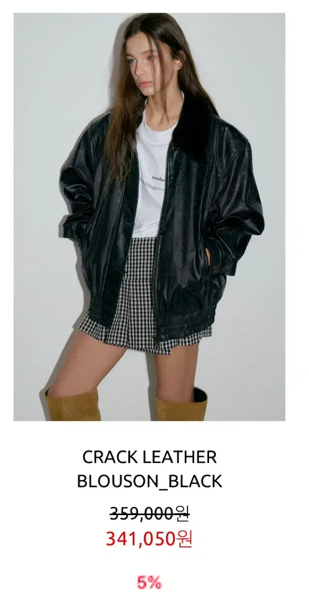 새상품) 오버듀플레어 CRACK LEATHER BLOUSON_BLACK