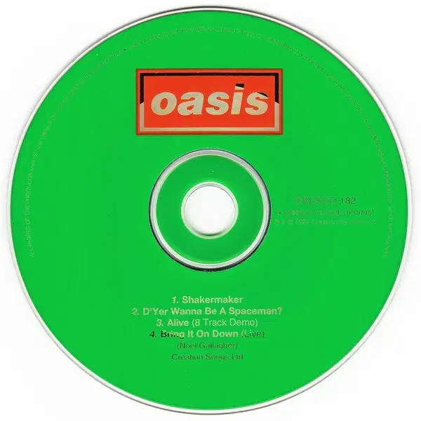 Oasis - Shakermaker (싱글CD) 영국반 초판 NM-